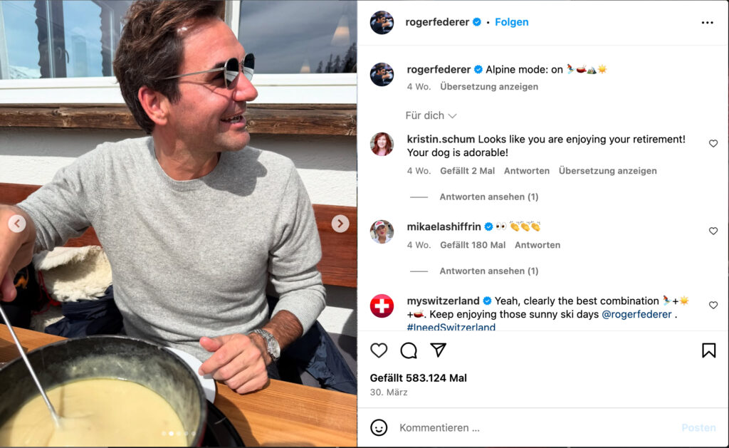 Roger Federer trägt Rolex-Uhr Land-Dweller