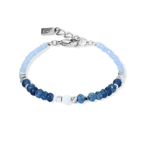 Coeur de Lion Armband mit blauen Kristallperlen.