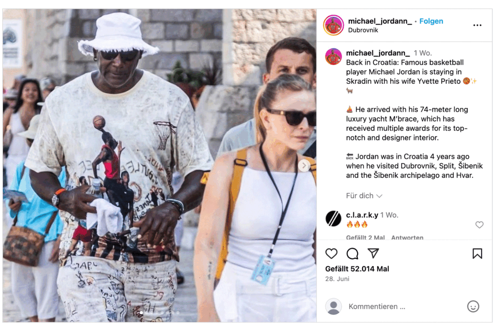 Michael Jordan mit einer Diver [AIR]“ von Ulysse Nardin am Handgelenk (Photo Credit Cropix)