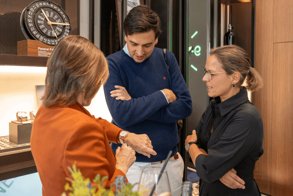 Kim-Eva Wempe, Felix Dachsel (Spiegel) und Antje Heepmann (Insight Luxury)