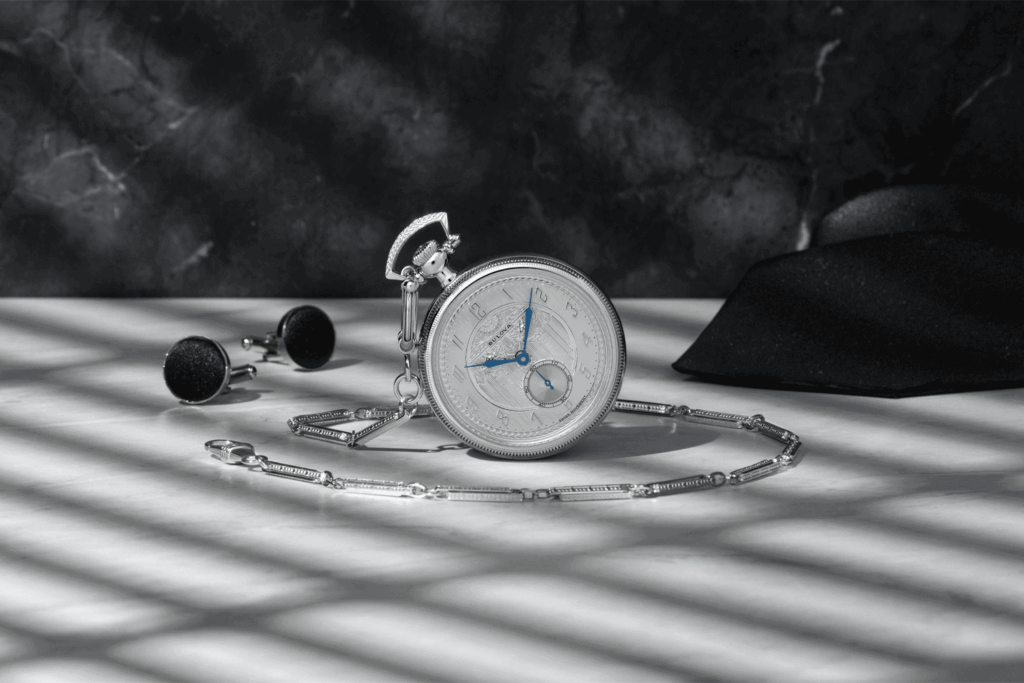 Die Bulova-Taschenuhr zum 150. Geburtstag der Marke ist von einem Modell aus den 1920er-Jahren inspiriert.