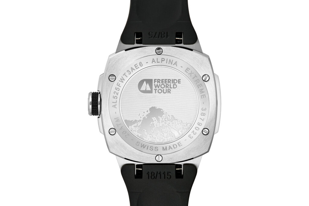 Gehäuseboden der Alpiner Extreme Automatic Freeride World Tour Special Edition von Alpina