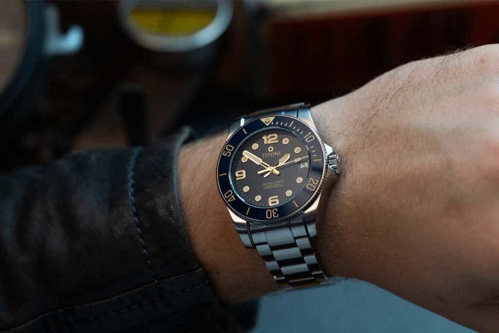 Seascooper 600 by Titoni on the wrist