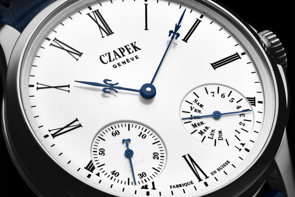 Quai des Bergues Nr. 25 von Czapek Großaufnahme Zifferblatt