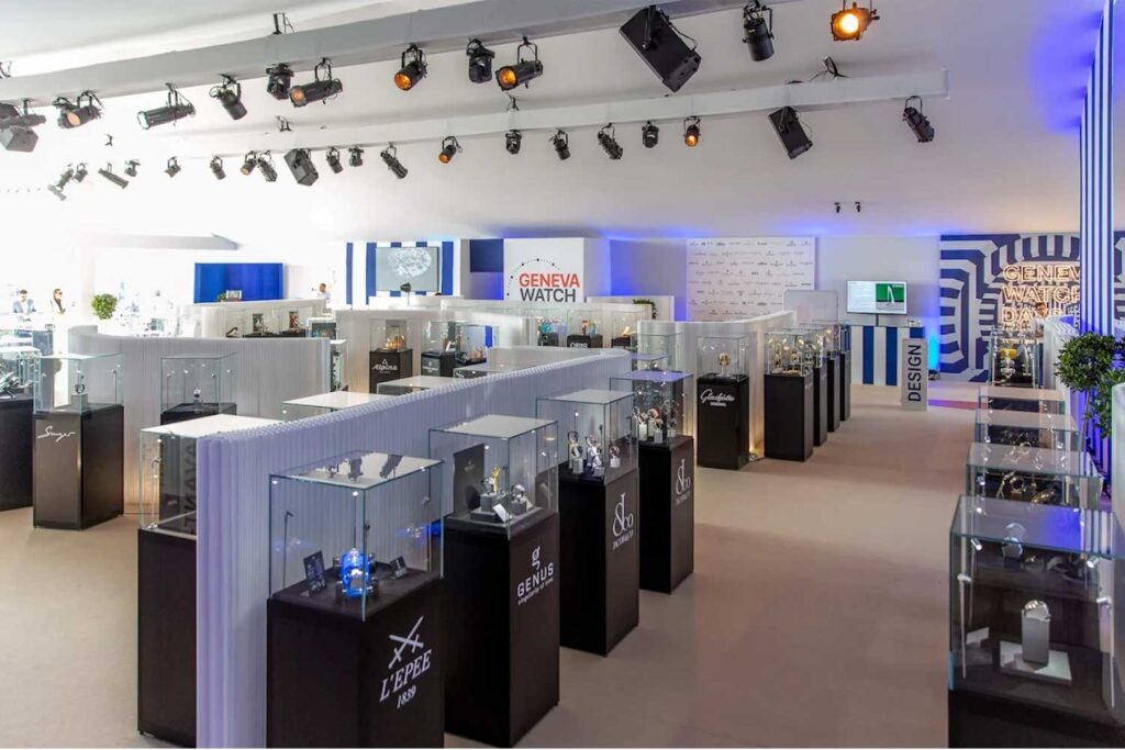 Blick in den Pavillon der Geneva Watch Days