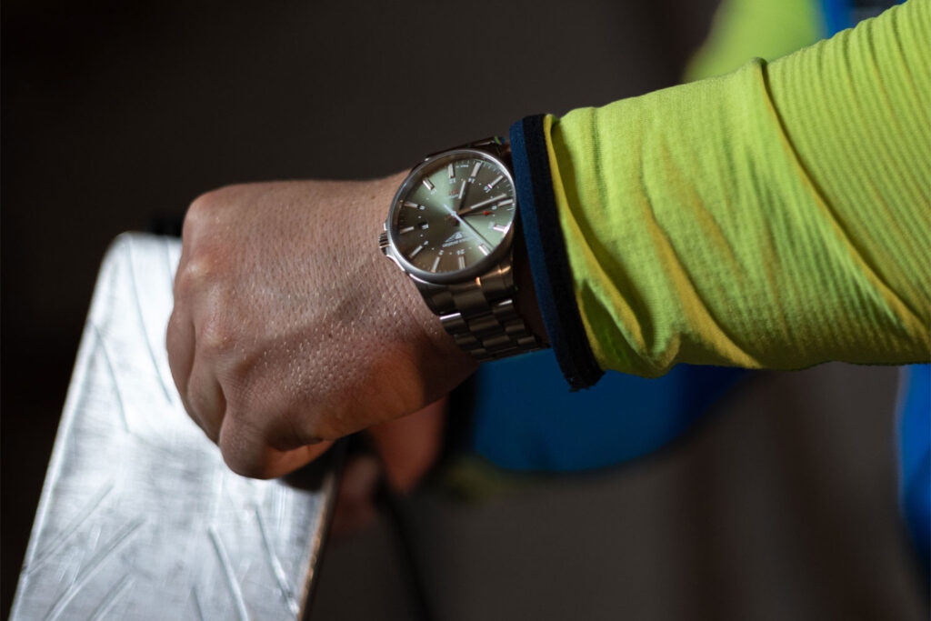 bauhaus aviation Alpinist „Lukas Wörle“ von Pointtec am Handgelenk