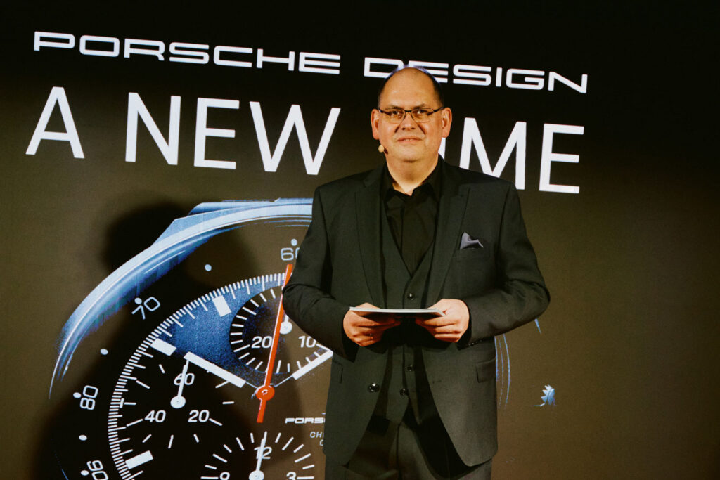 Rolf Bergmann, CEO of Porsche Design Timepieces Manufaktur, at the opening of the manufactory in Grenchen