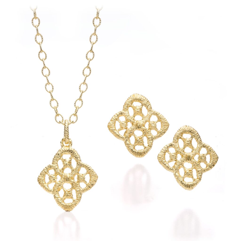 Bestseller: Set "Chiara" in vergoldetem Silber.