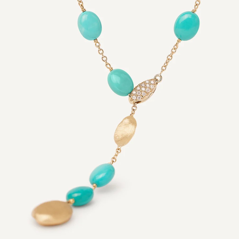 Marco Bicego Seviglia Y-Kette mit Türkis.