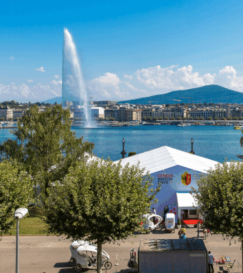 Geneva watch days Pavillion mit Blick auf den Genfer See