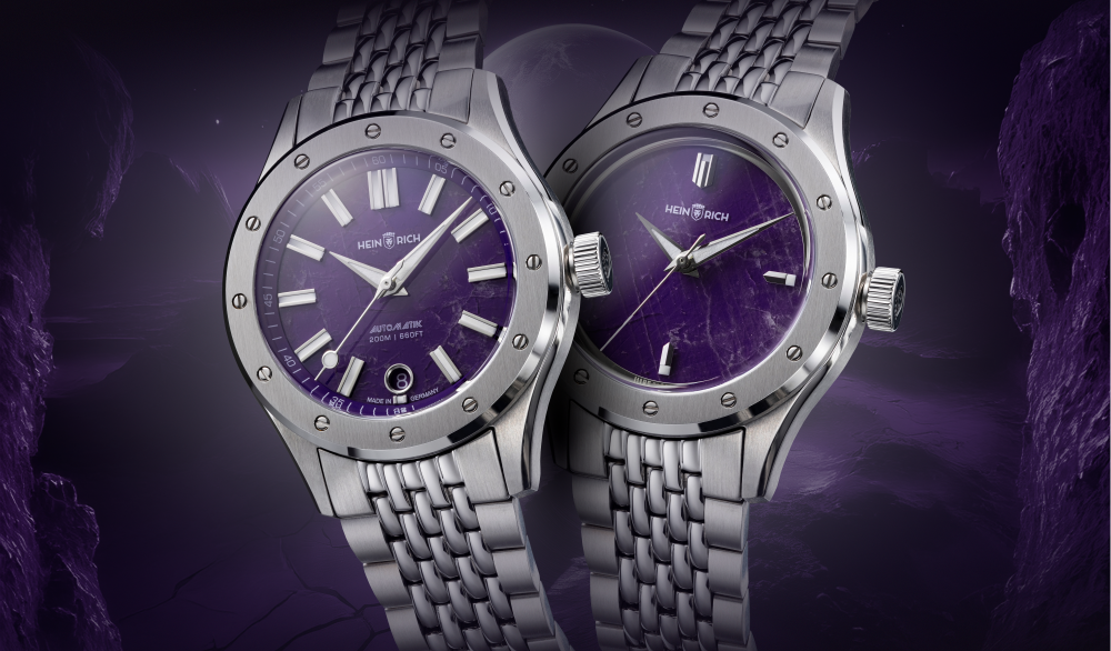 HEINRICH Helicoprion X flomp89 mit Amethyst Ziffernblatt