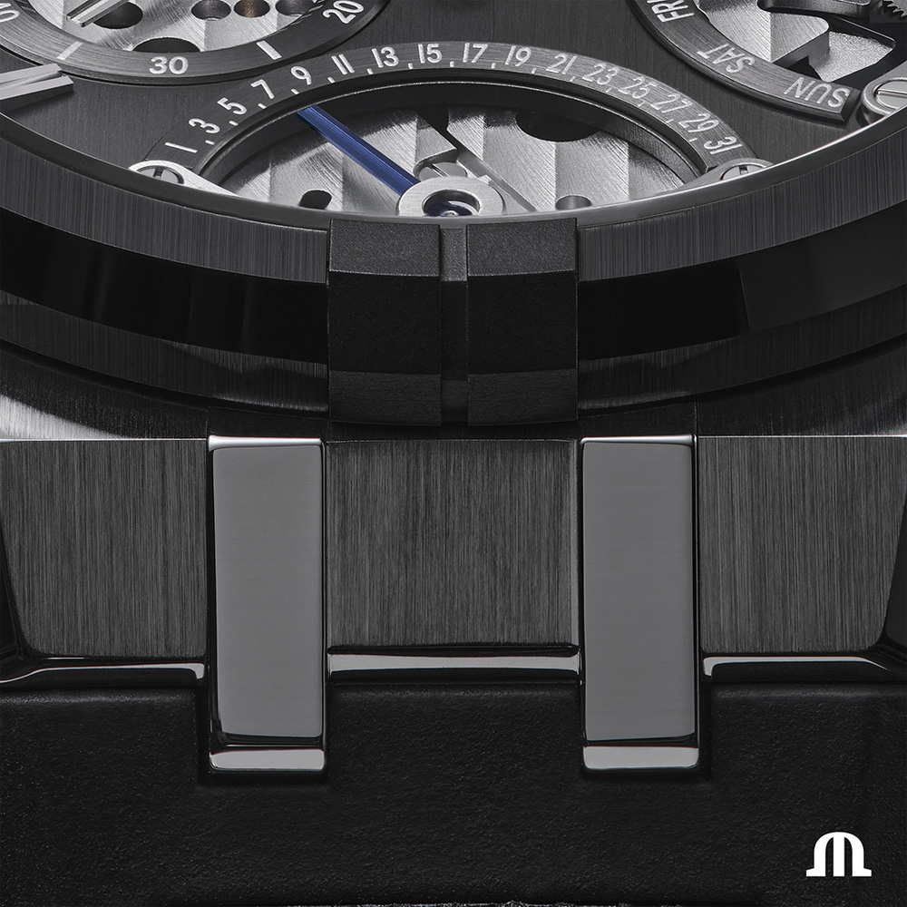 Armbanduhr Aikonic Master Triple Retrograde von Maurice Lacroix, Nahaufnahme Lünette