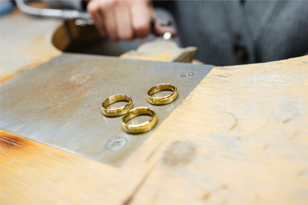 Ring blanks on the workbench