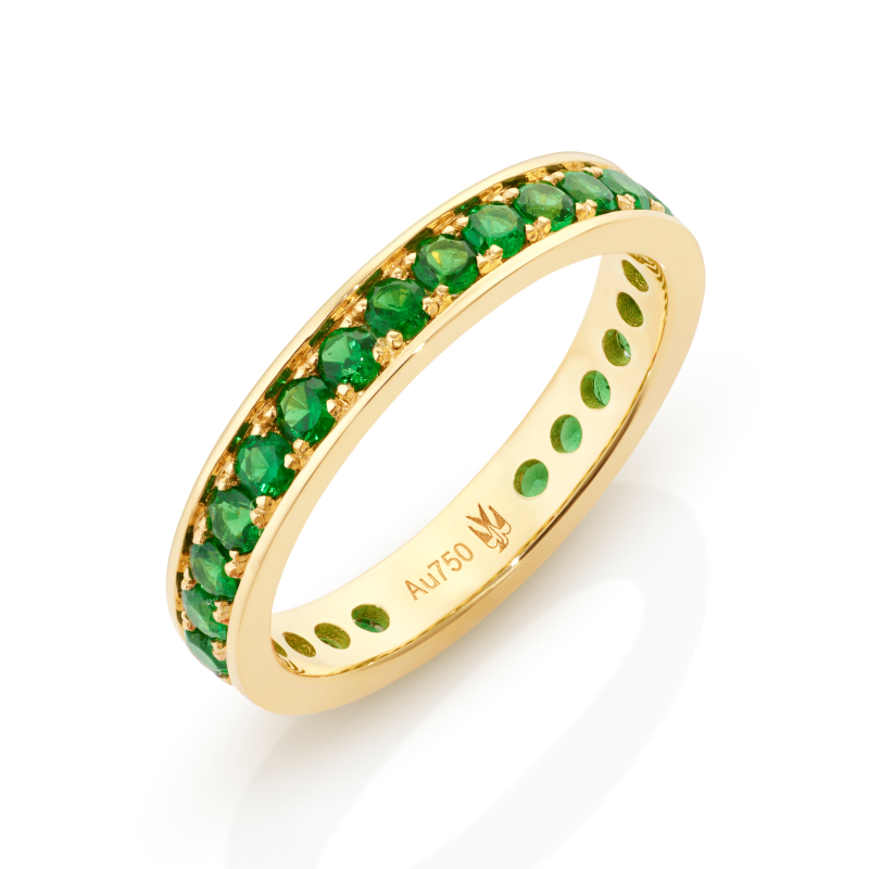 Memoire ring with tsavorite