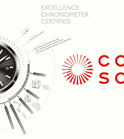 Logo und Kampagnenmotiv der Logo der COSC Zertifizierung Excellence Chronometer Certified