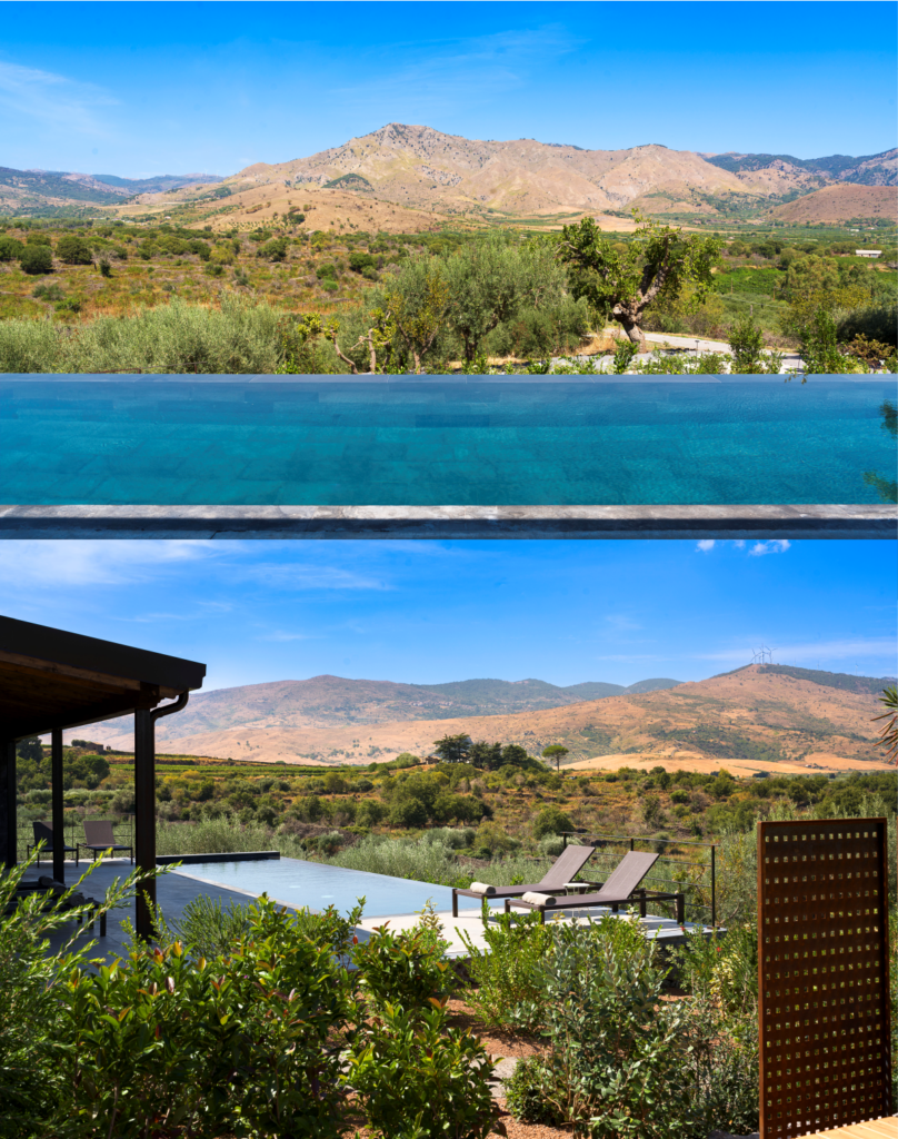 Dimora Cottanera: the infinity pool overlooking the landscape, barren mountains