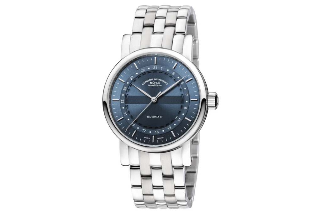 Teutonia II Ringdatum von Mühle-Glashütte mit Edelstahlband