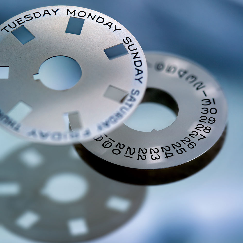 Date discs from the first Rolex Day-Date from 1956