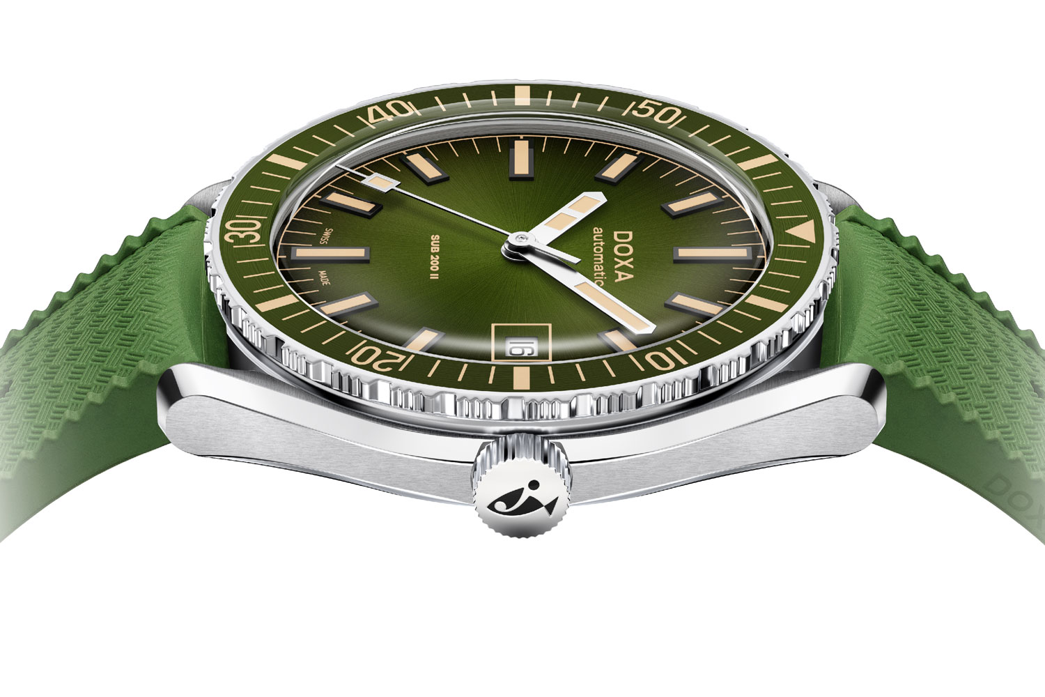 SUB 200 II von Doxa mit grünem Zifferblatt und Edelstahlgehäuse