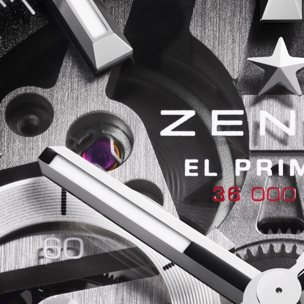 Dial detail of the Chronomaster Sport Skeleton by Zenith