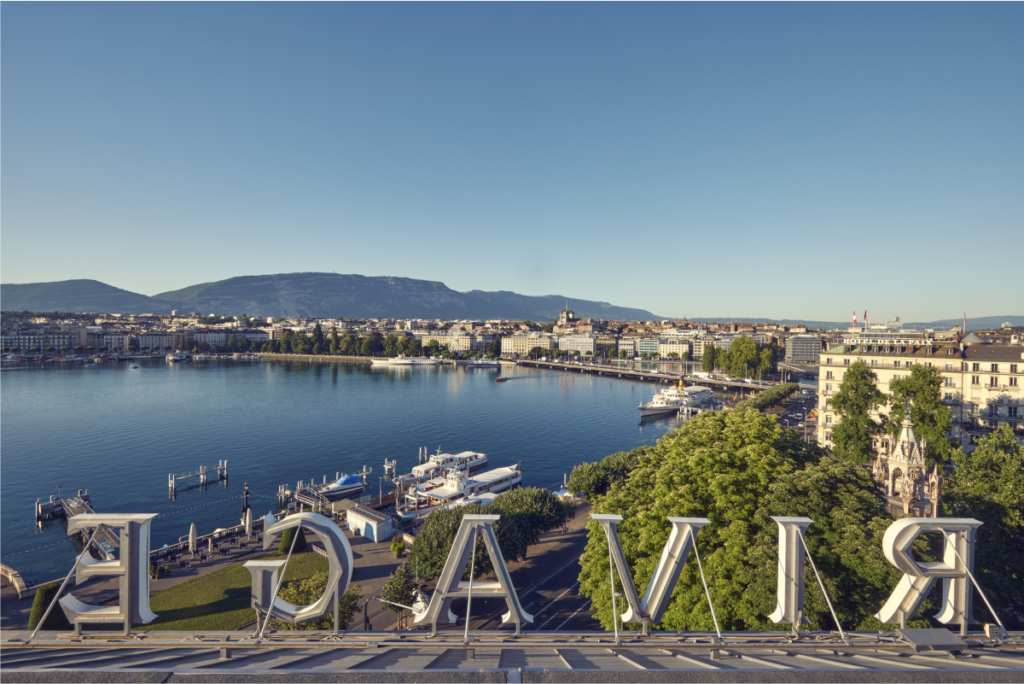 Blick vom Dach des Beau-Rivage