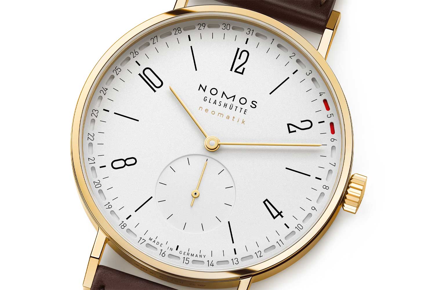 Tangente neomatik Update von Nomos Glashütte, doré-Ausführung
