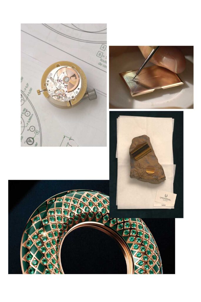 Collage zur Kollektionsstruktur von Universal Geneve