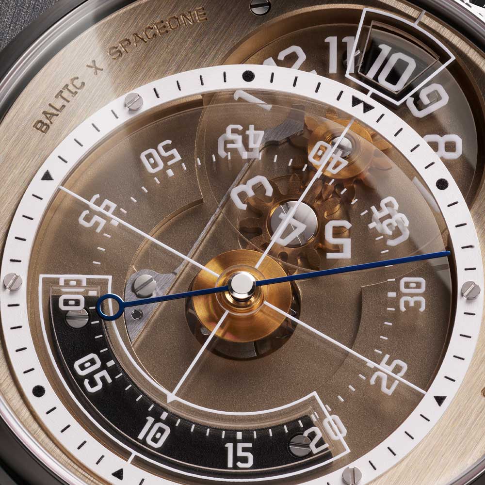 Baltic x Space One – Seconde Majeure, Close-up of the Dial