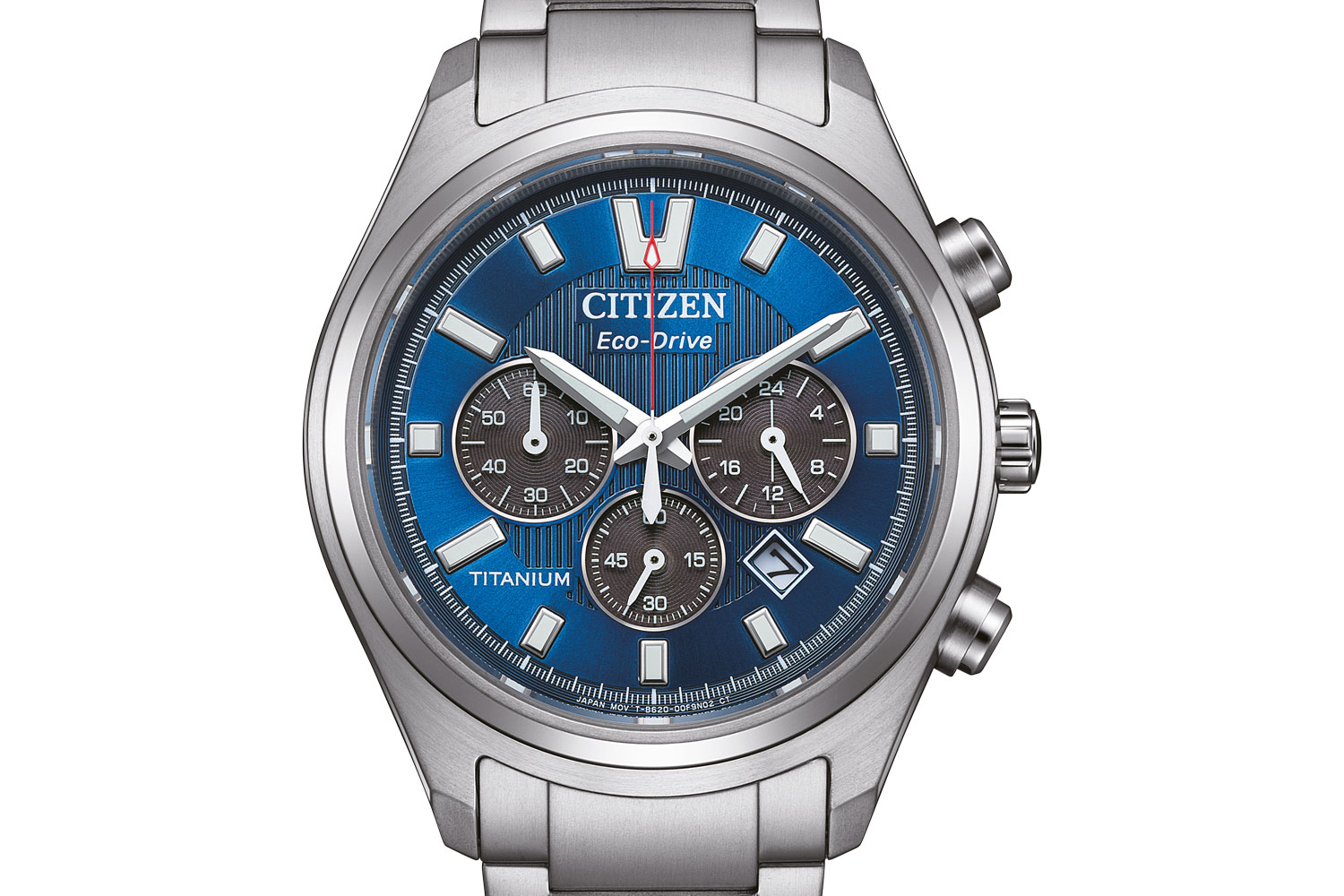 Chronograph CA4750 von Citizen mit Eco-Drive-Antrieb und blauem Zifferblatt