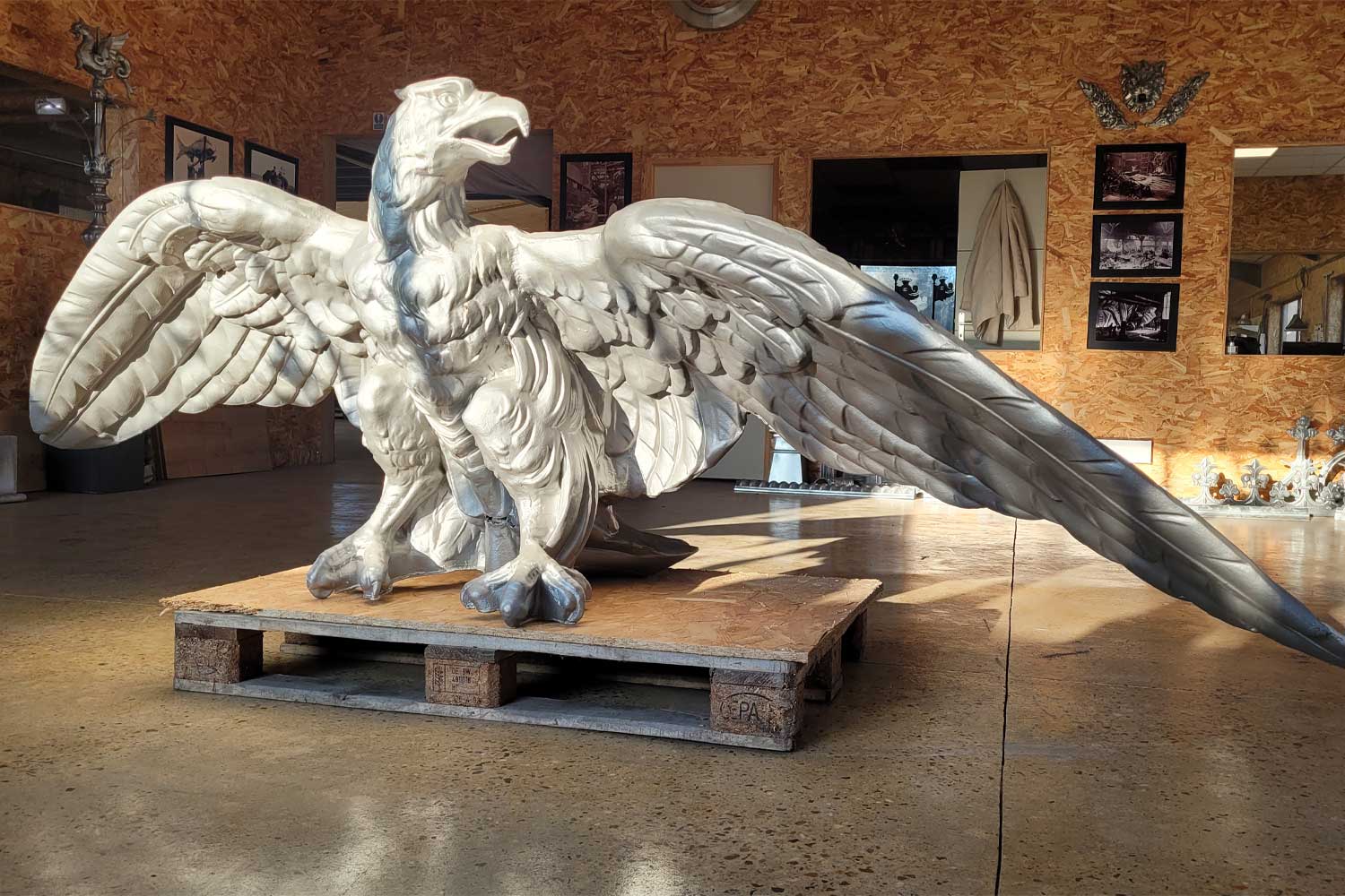 Eagle statue at the headquarters of Eberhard & Co. in La Chaux-de-Fonds