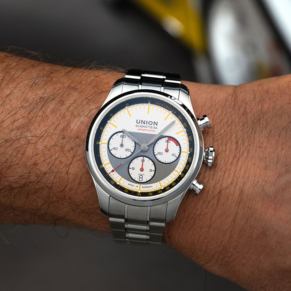 Belisar Chronograph Limitierte Edition Silvretta Classic 2026 von Union Glashütte am Handgelenk