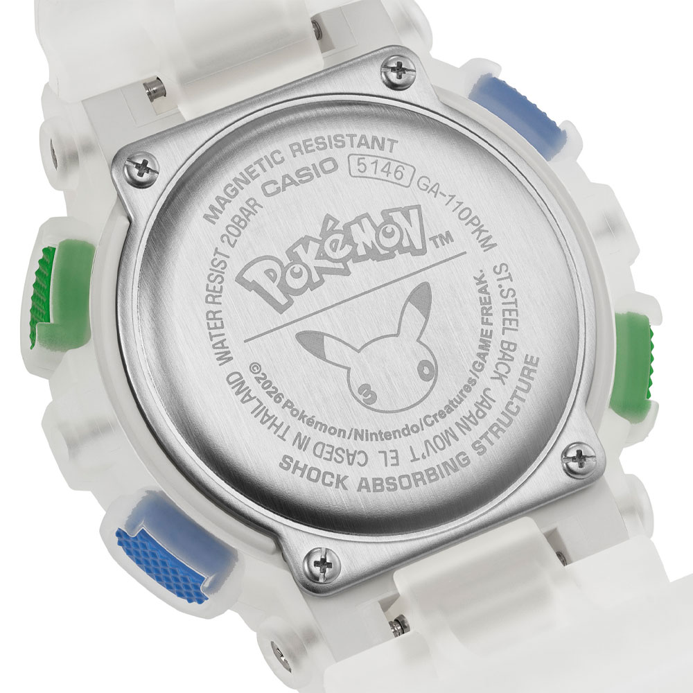 Gehäuseboden der GA-110PKM mit Pokemon-Gravur