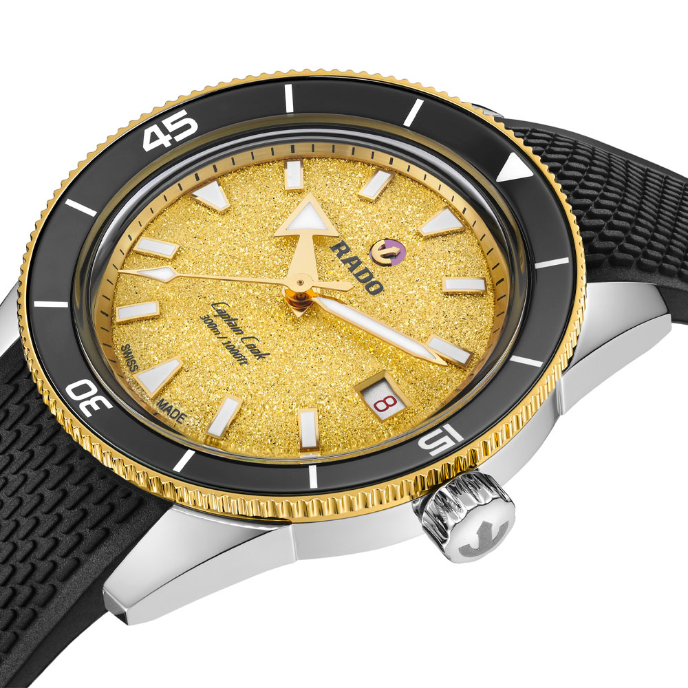 Rado's Captain Cook, lying on its side