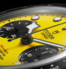 Black Bay Chrono39 mit gelbem Zifferblatt von Tudor, Großaufnahme Zifferblatt von der Seite