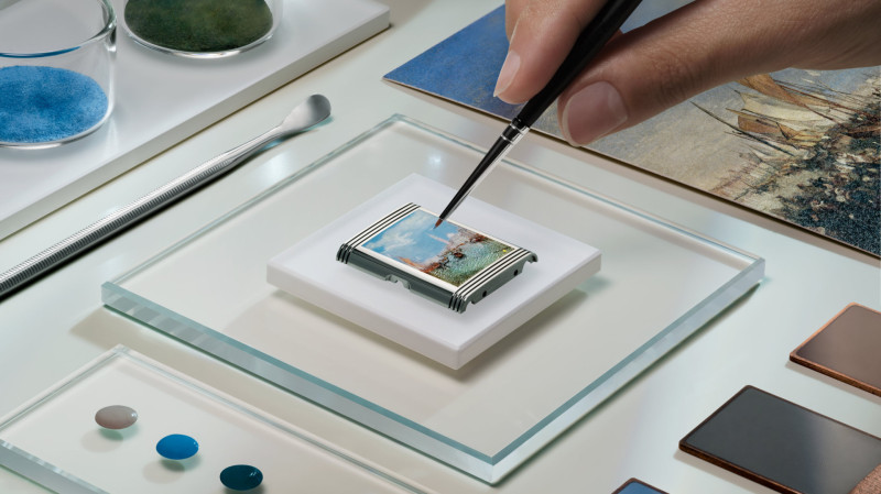 Enamel miniature painting on a Jaeger-LeCoultre Reverso Tribute Enamel Turner