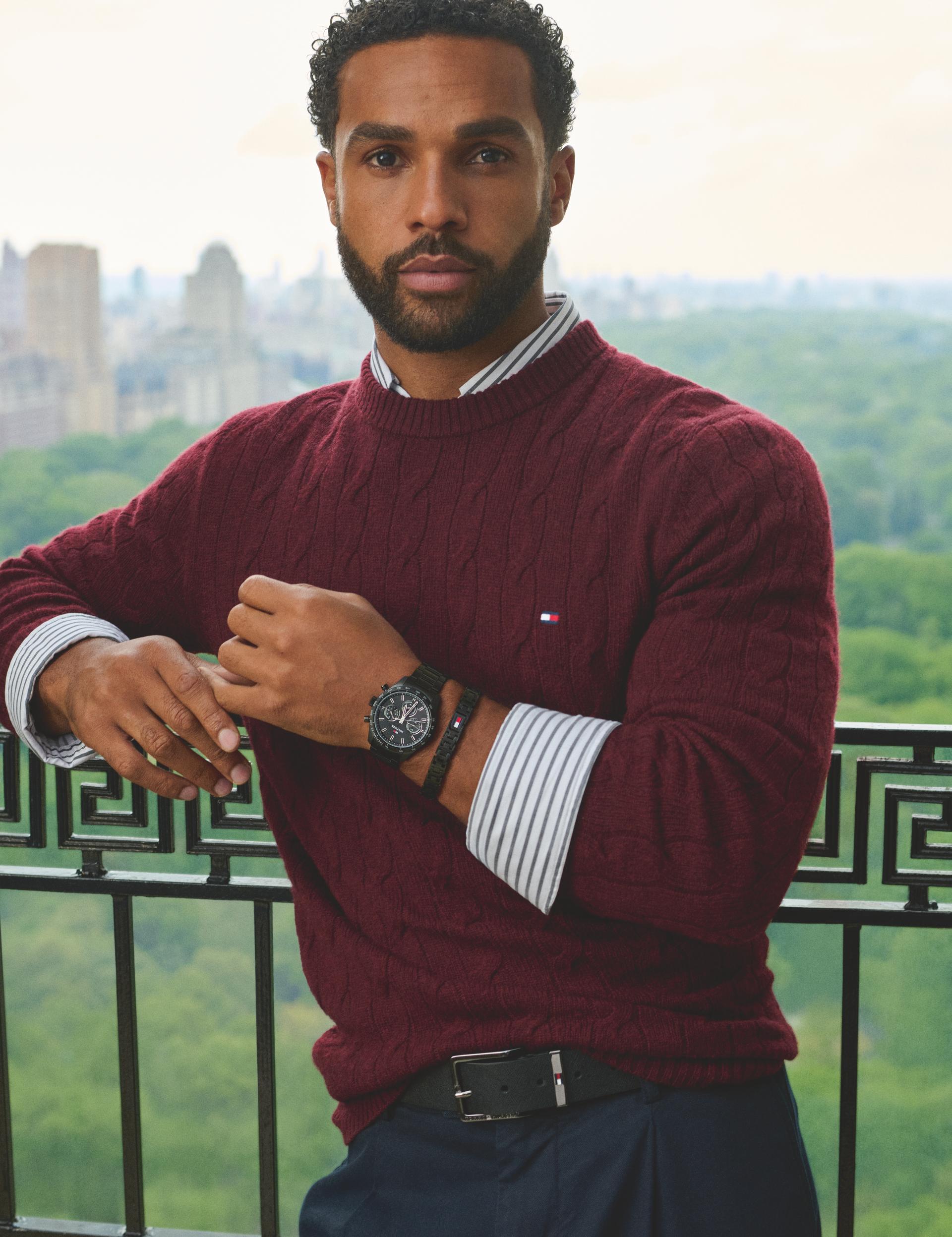 Lucien Laviscount in Tommy Hilfiger's watch and jewelry campaign