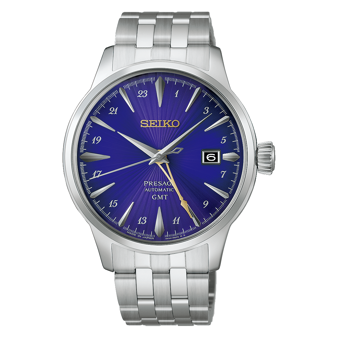 Seiko Presage Cocktail Time GMT HCB006J1 with a purple dial