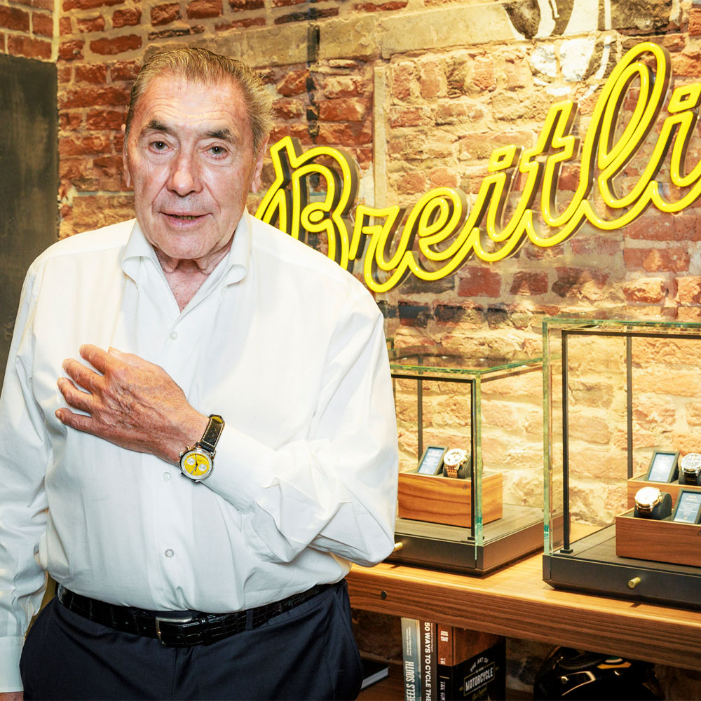 Eddy Merckx mit der Top Time B01 Eddy Merckx von Breitling