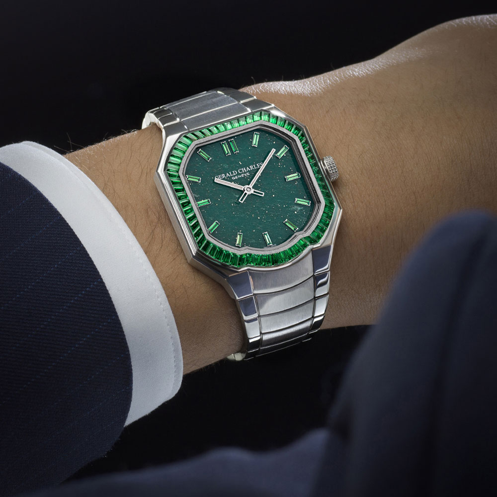 Gerald Charles Masterlink Gem Set Stone Dial