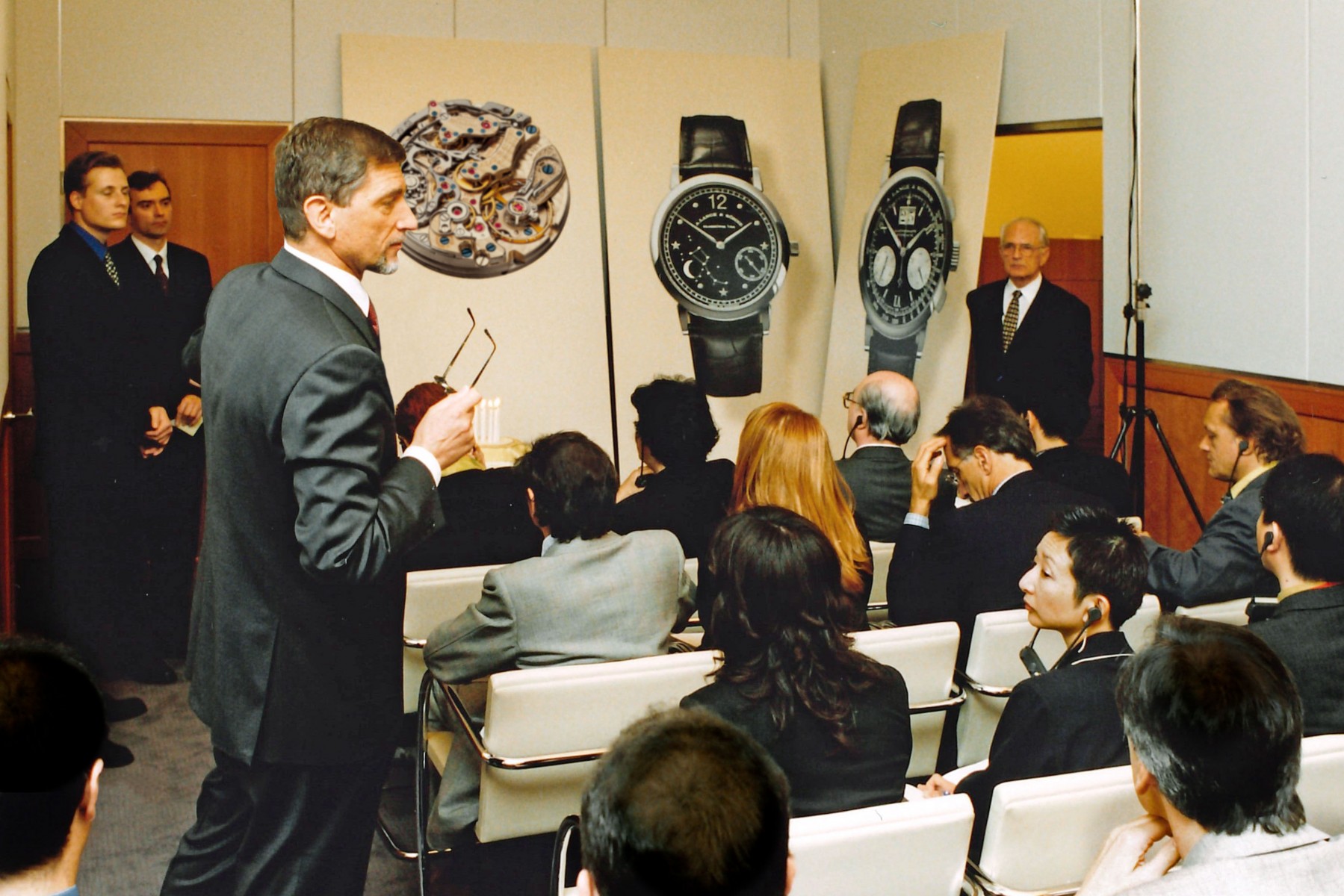 Günter Blümlein und Walter Lange bei der Präsentation des Datograph 1999