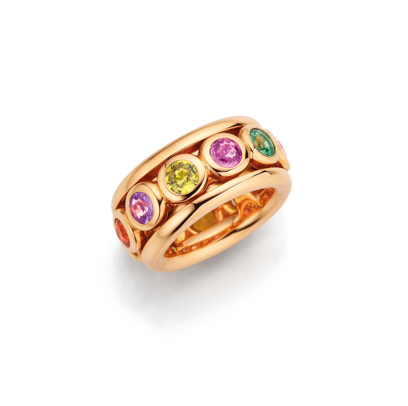 Ring der Kollektion Pop Up von A. Odenwald mit farbigen Saphiren in Roségold