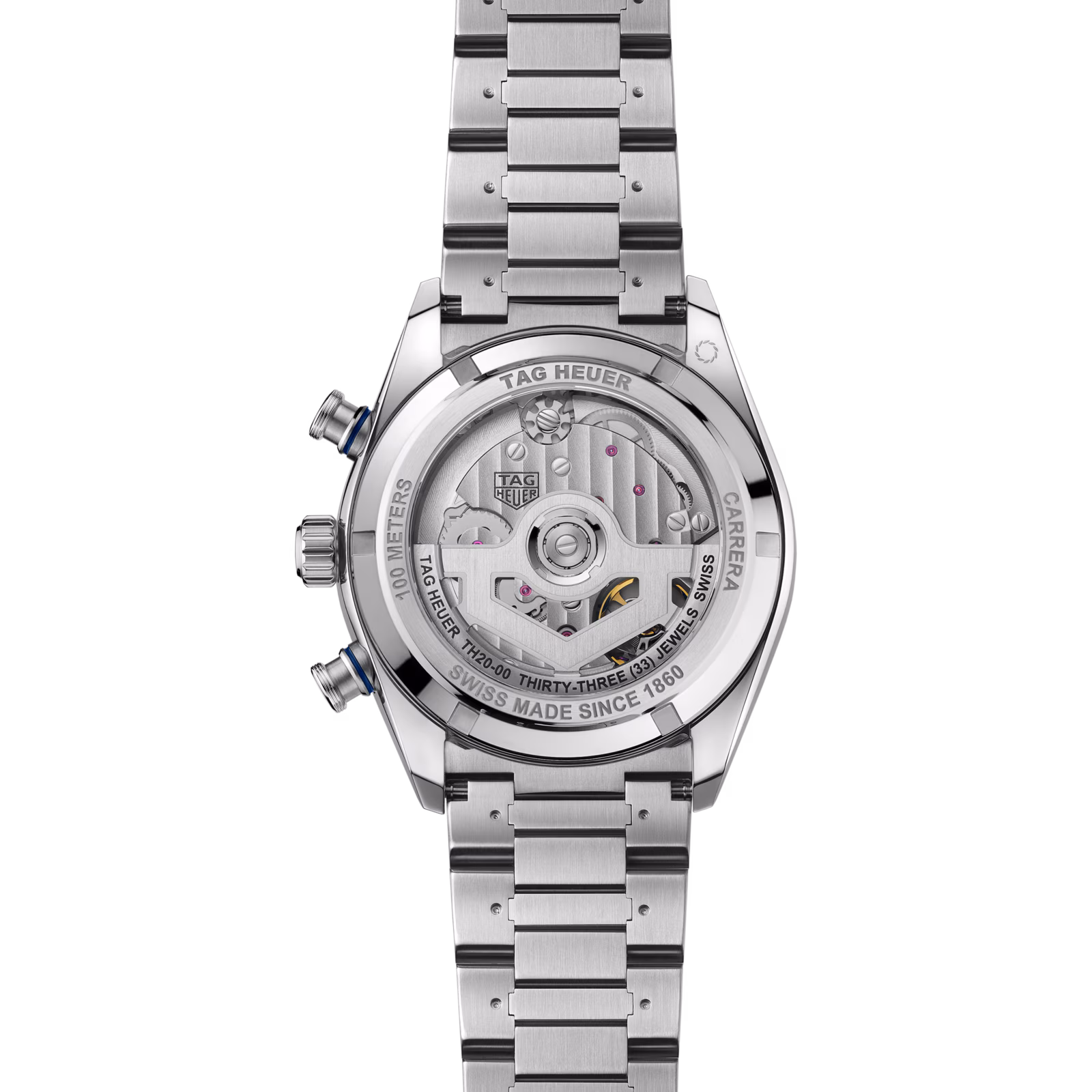 Back of the TAG Heuer Carrera Chronograph Sport with Caliber TH20-00