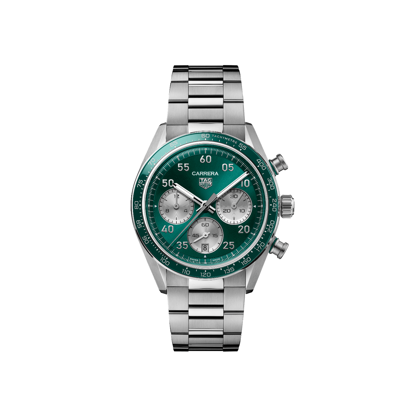 TAG Heuer Carrera Chronograph Sport with a petrol-green dial, reference CDB2112.BA0054