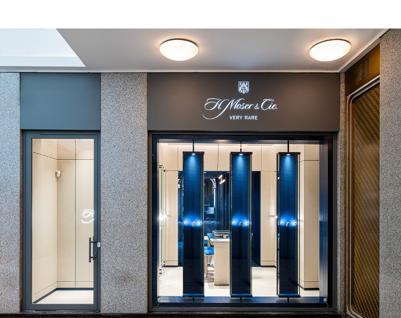 Erste H. Moser & Cie. Boutique in Mailand an der Via Montenapoleone 10