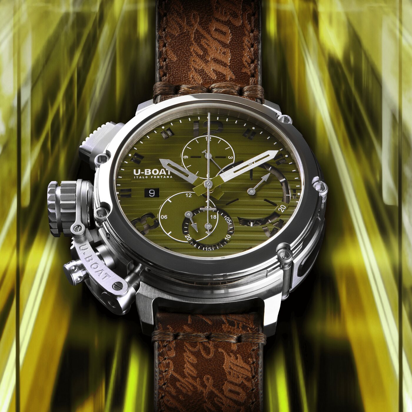 U-Boat Chimera 46 mm Chrono SS in Grün