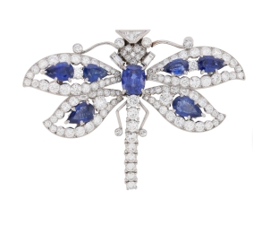 Cartier Libellenbrosche mit Ceylon-Saphiren und Diamanten