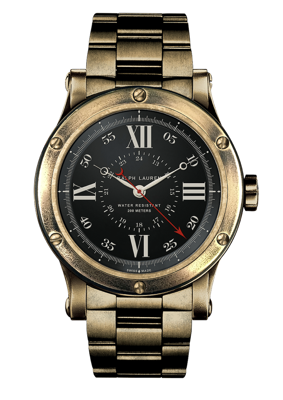 Ralph Lauren Nautical Collection mit schwarzem Zifferblatt