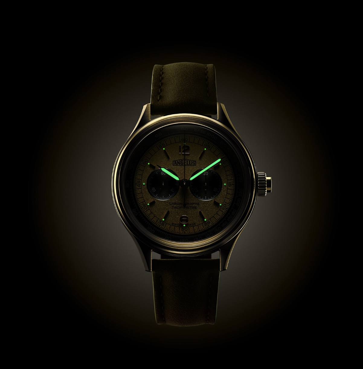 Detailansicht des Angelus Chronographe Tachymètre
