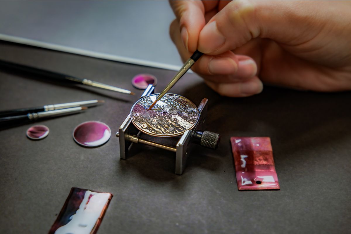 Handcrafted Work on the Dial of a TAOS Watch