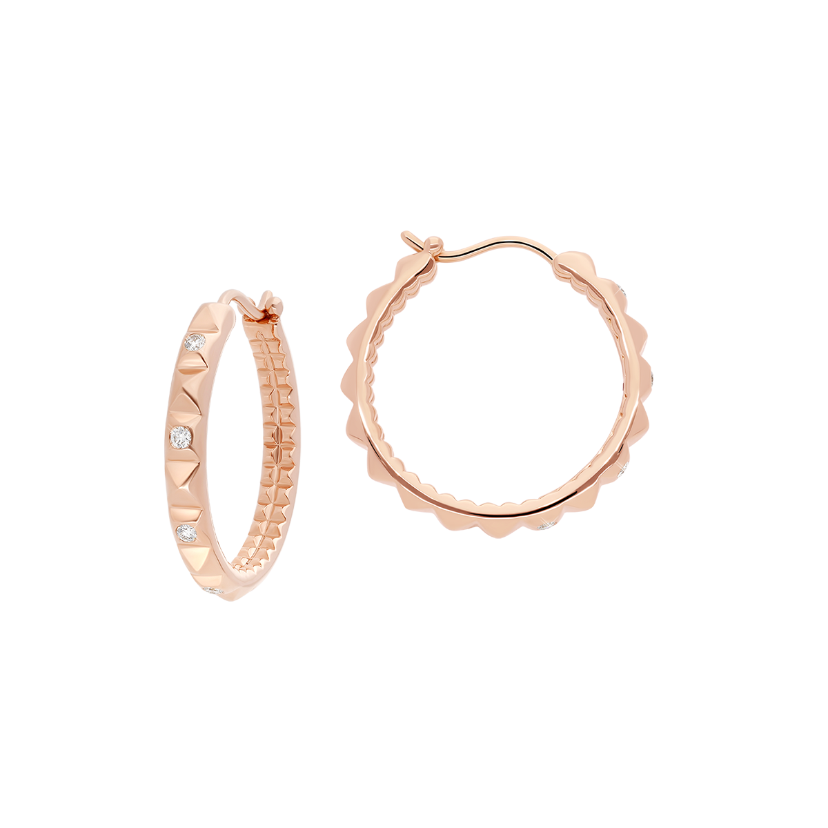 Korlove Creolen in Roségold mit Diamanten